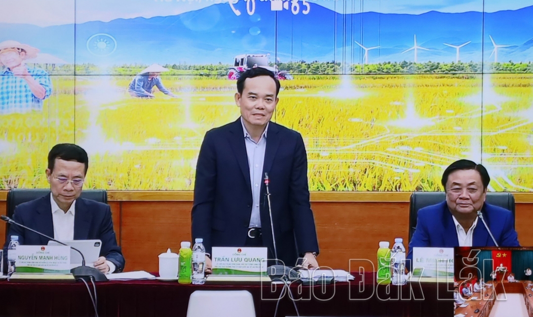 Phó Thủ tướng Chính phủ, Phó Chủ tịch Thường trực Ủy ban quốc gia về chuyển đổi số Trần Lưu Quang phát biểu tại hội nghị. (Ảnh chụp qua màn hình).